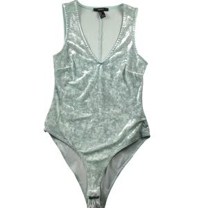 🛍️3/$25 BUNDLE Velvet Tank Bodysuit Light Green Small